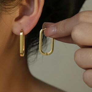 18 KT Gold Over Titanium Hoop Earrings